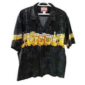 Vintage RJC Hawaiian Shirt Mens 2XL Tropical Beer Cocktail Lounge Vacation